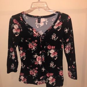 3/4 Sleeve Floral Top